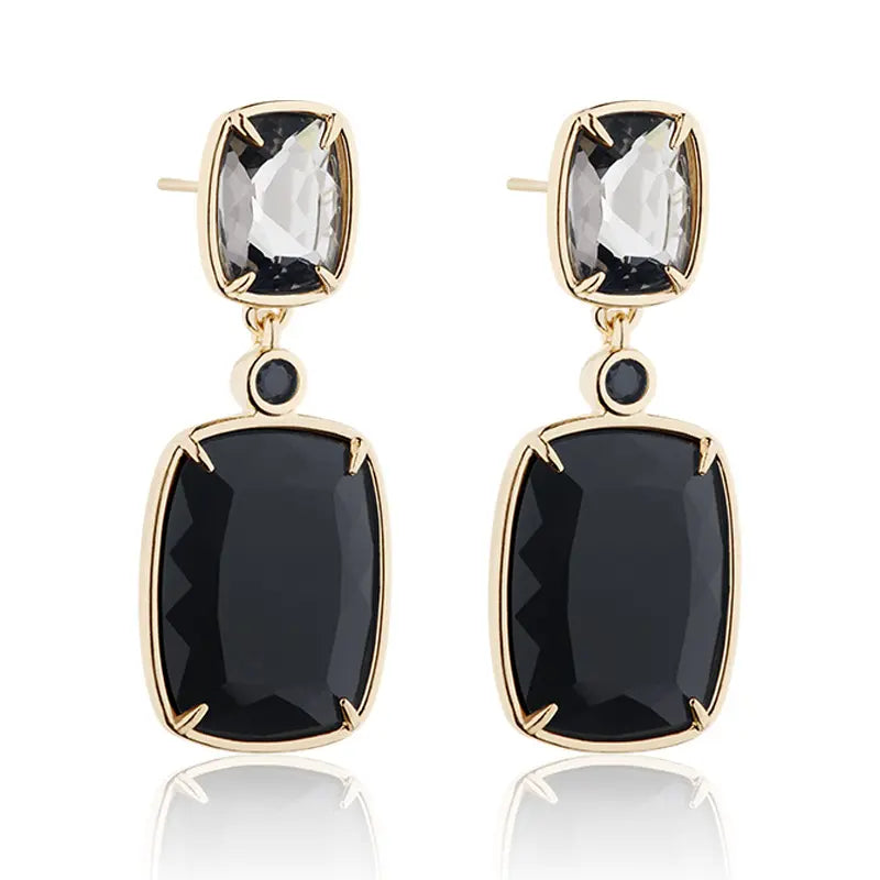 Onyx and Smoke Crystal Mix Earrings