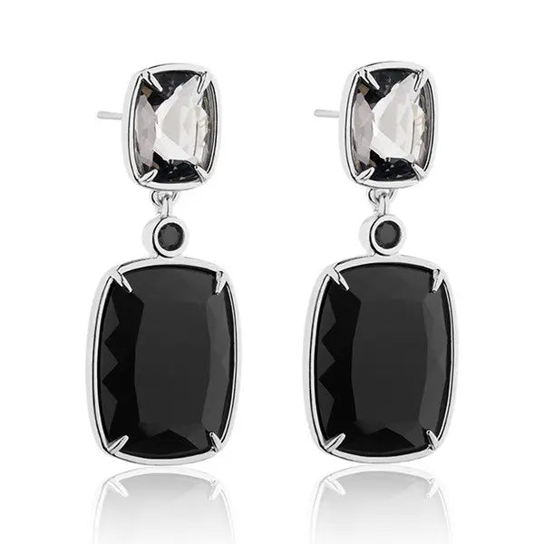 Onyx and Smoke Crystal Mix Earrings