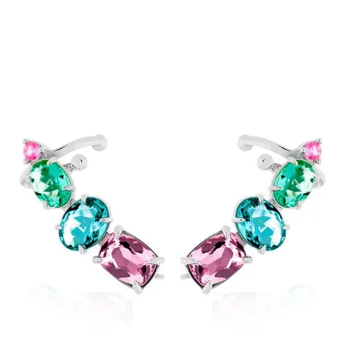 Aretes Ear Cuff Resplandor del arco iris en 18K