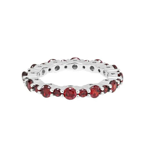 Anillo Infinito de Piedra Roja con Zirconia cúbica