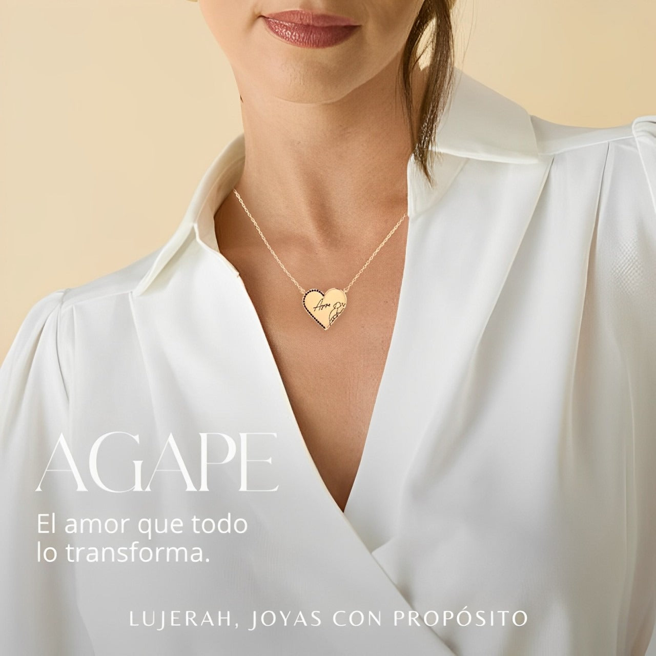 "Agape" Necklace: Unconditional Love 18K Gold Plated