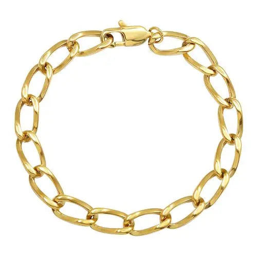 18k gold plated open link chain bracelet